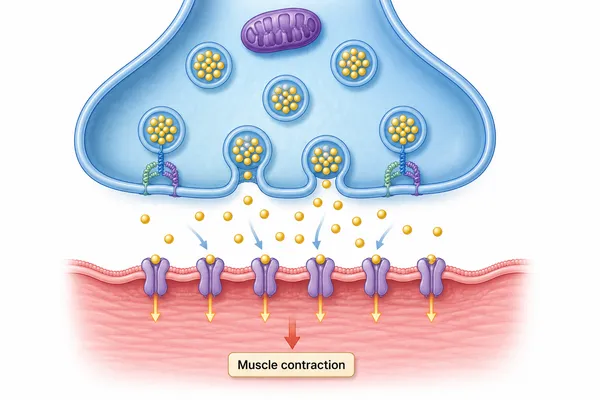 Released acetylcholine reaching muscle receptors